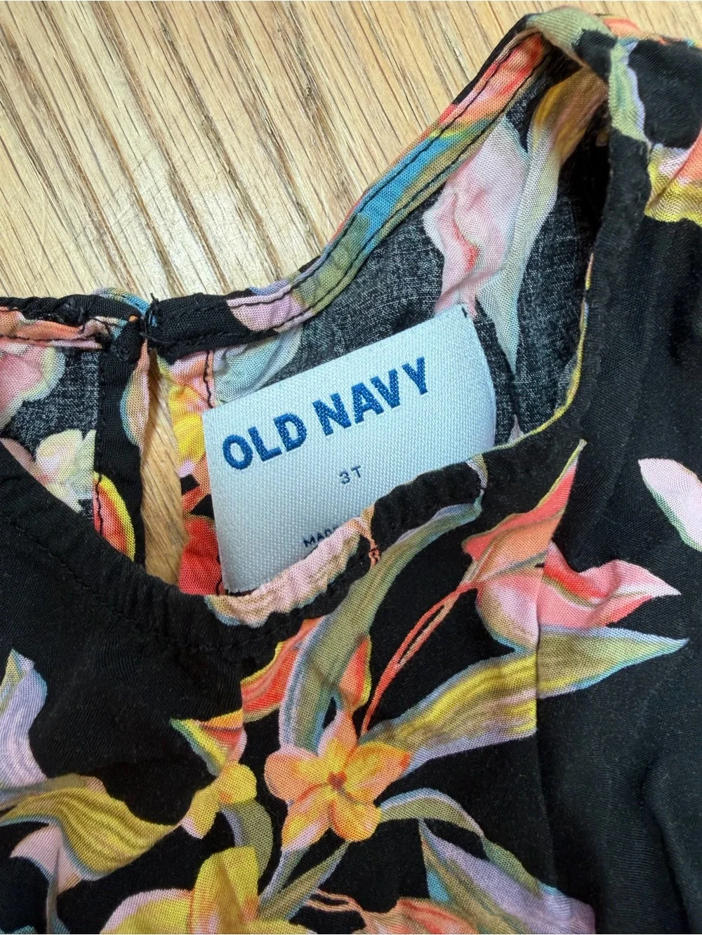 Old Navy Black Floral A-Line Skirt